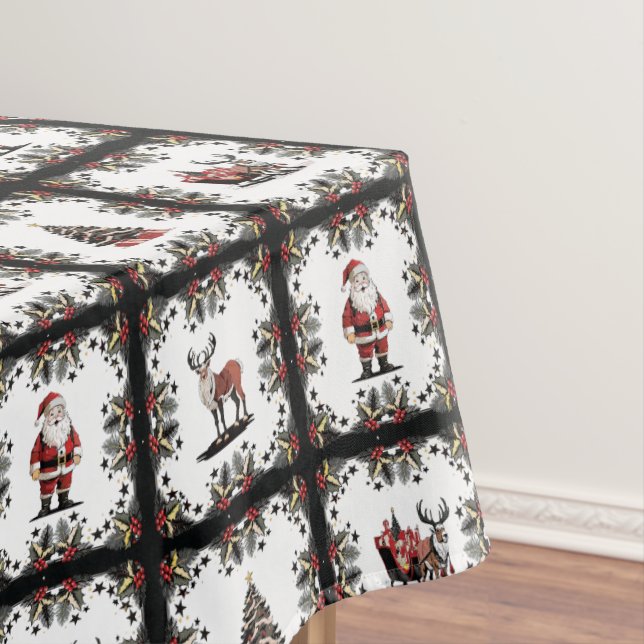 Retro Christmas Pattern Tablecloth (In Situ)