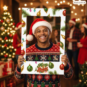 Retro Christmas Photo Prop Selfie Frame