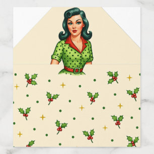 Retro Christmas Pin-Up Envelope Liner 