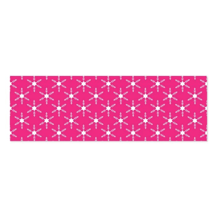 Retro Christmas Pink Snowflakes Pattern Business Card Template