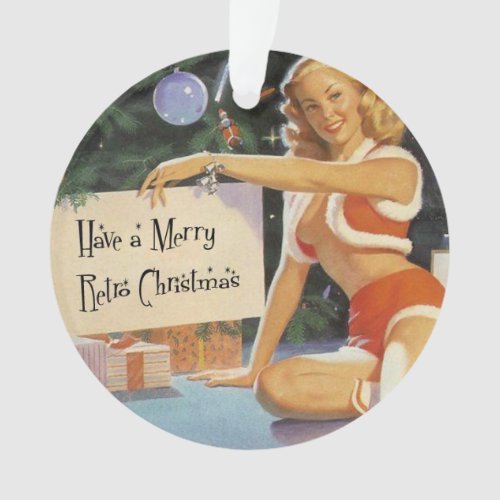 Retro Christmas Pinup Ornament