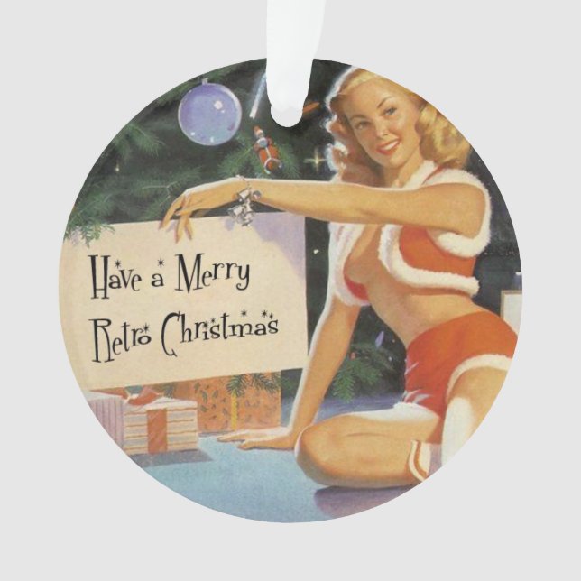 Retro Christmas Pinup Ornament (Front)