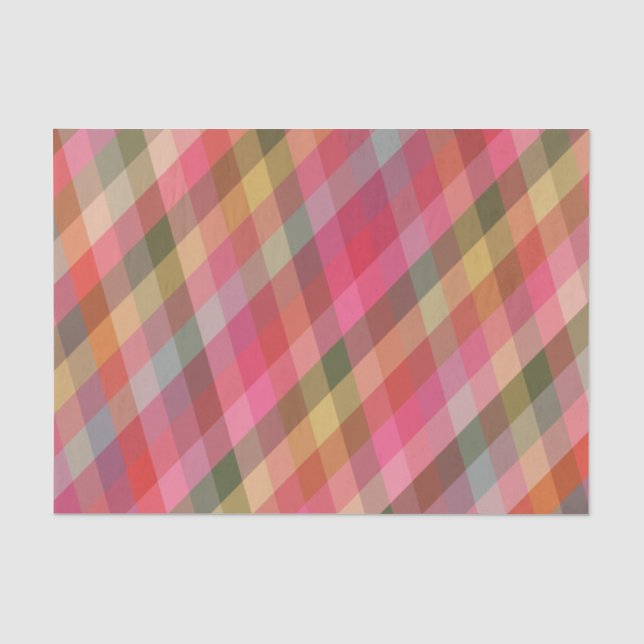 Retro Christmas Plaid Earthy Red Preppy Holiday Tissue Paper (Front)