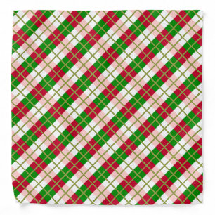 Retro Christmas Plaid Pattern Bandana