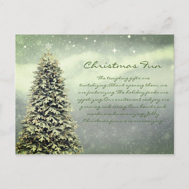 Retro Christmas poem Postcard (Front)