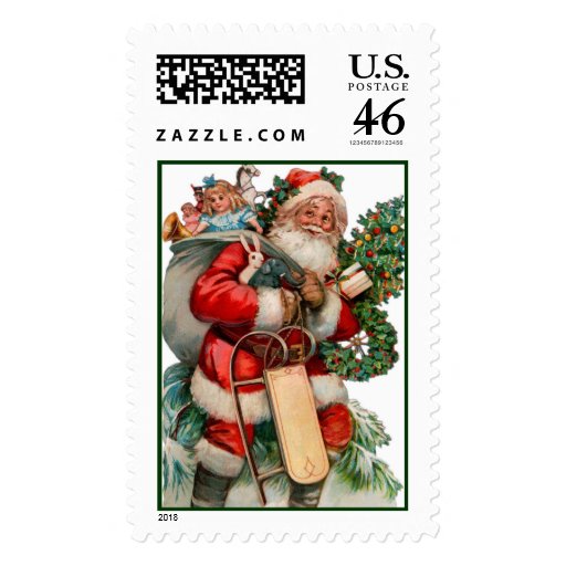 Retro Christmas Postage Stamps | Zazzle