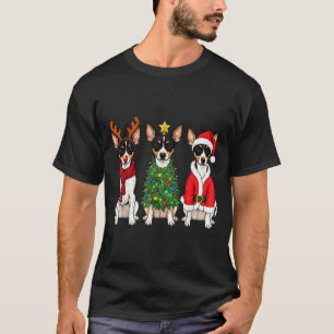 Retro Christmas Rat Terrier Santa Reindeer Dog Lov T-Shirt