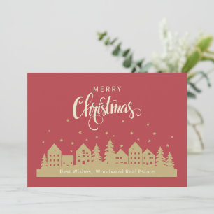 Retro Christmas Realtor Marketing Personalized Thank You Card
