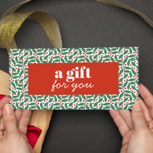 RETRO CHRISTMAS RED BERRIES GREEN LEAVES SPECIAL