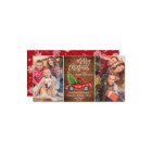 Retro Christmas Red Truck Rustic 2 PHOTO Greeting