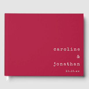 Retro Christmas Red Typewriter Custom Wedding Guest Book