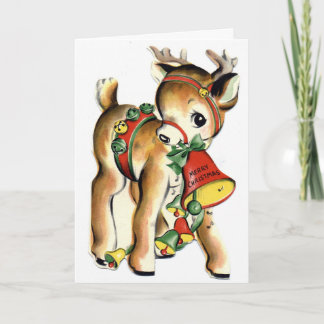 Retro Christmas Reindeer Card