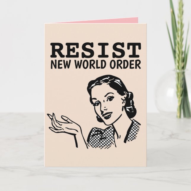 RETRO CHRISTMAS RESIST THE NEW WORLD ORDER CARDS (Front)