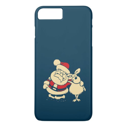 Retro Christmas Santa and his Reindeer Buddy iPhone 8 Plus7 Plus Case