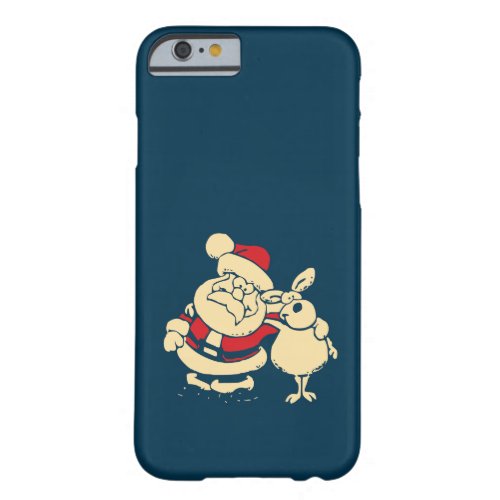 Retro Christmas Santa and his Reindeer Buddy Barely There iPhone 6 Case