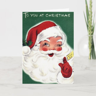 Retro Christmas Santa Card