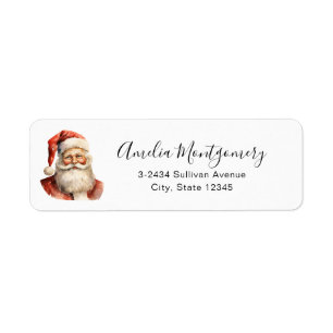 Retro Christmas Santa Claus - Address Label