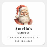 Retro Christmas Santa Claus Business Square Sticker