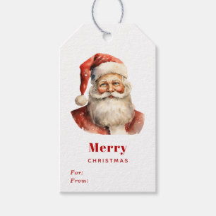 Retro Christmas Santa Claus Gift Tags