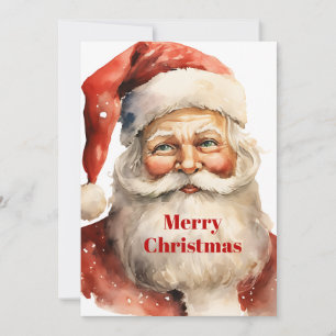 Retro Christmas Santa Claus Holiday Card