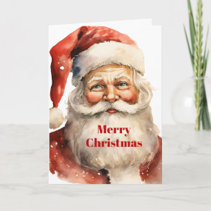 Retro Christmas Santa Claus Holiday Card