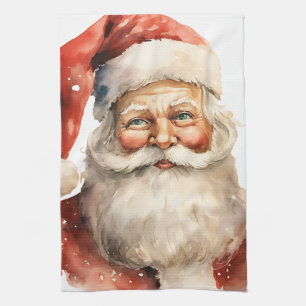 Retro Christmas Santa Claus Kitchen Towel