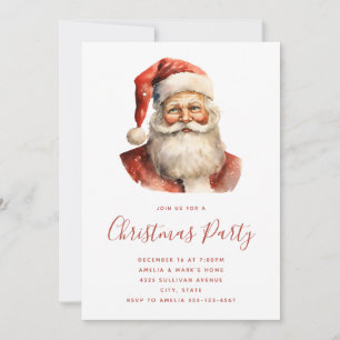 Retro Christmas Santa Claus Party Invitation