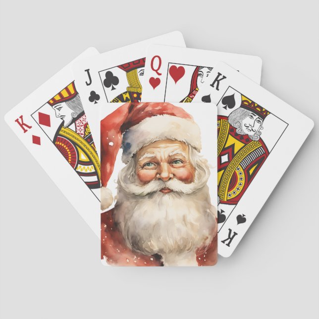 Retro Christmas Santa Claus Poker Cards (Back)