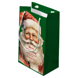 Retro Christmas Santa Claus Small Gift Bag