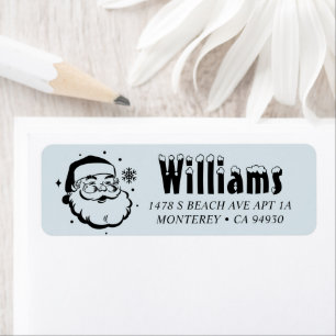 Retro Christmas Santa Claus Snow Return Address Label