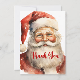 Retro Christmas Santa Claus Thank You Card