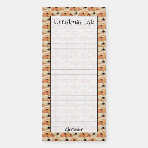 Retro Christmas Santa Clause Face Holiday Pattern Magnetic Notepad