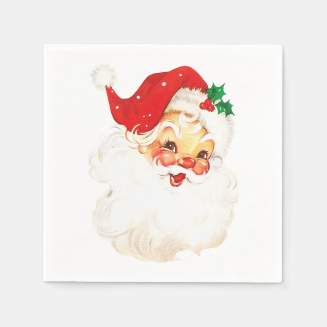 Retro Christmas Santa Napkins (Front)