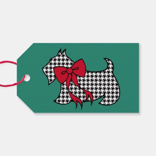 Retro Christmas Scottish Terrier Dog Gift Tags
