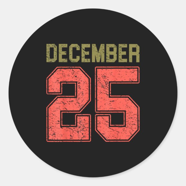 Retro Christmas Shirts Men Women December 25 Xmas  Classic Round Sticker (Front)
