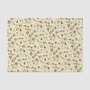 Retro Christmas Sketches Seamless Pattern Tissue Paper