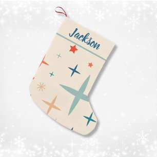Retro Christmas Sparkle Custom Small Christmas Stocking