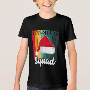 Retro Christmas Squad Santa Hat Festive Tri-Blend Shirt