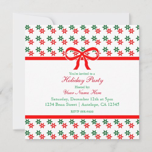 Retro Christmas Star Vintage Holiday Invitations