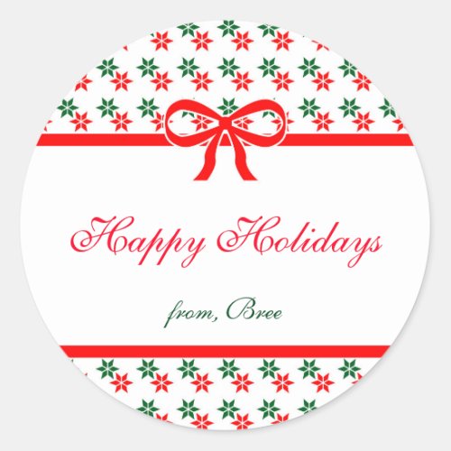 Retro Christmas Star Vintage Holiday Sticker