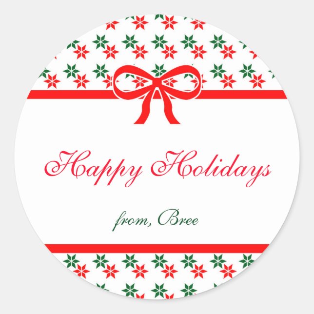 Retro Christmas Star Vintage Holiday Sticker (Front)