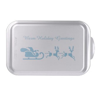 Retro Christmas Stencil Santa and Reindeer Cake Pan
