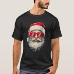 Retro Christmas Sunglasses Santa Face Xmas Men Boy T-Shirt