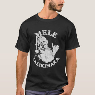 Retro Christmas Surf Mele Kalikimaka Santa Shaka H T-Shirt