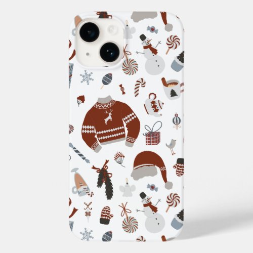 Retro Christmas Sweater Pattern  Case_Mate iPhone 14 Case