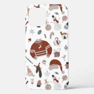 Retro Christmas Sweater Pattern  iPhone 12 Pro Case
