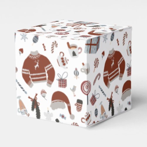 Retro Christmas Sweater Pattern  Favor Boxes