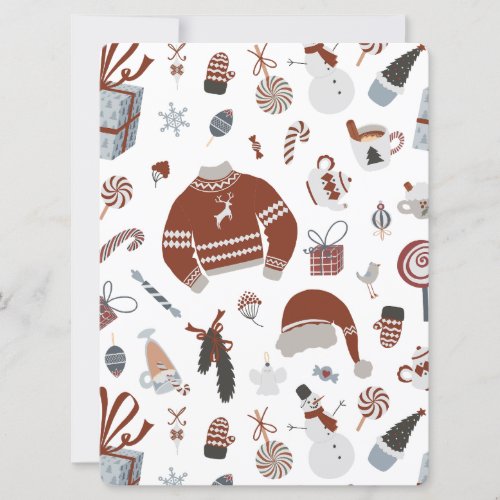 Retro Christmas Sweater Pattern  Holiday Card