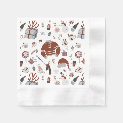 Retro Christmas Sweater Pattern  Napkins