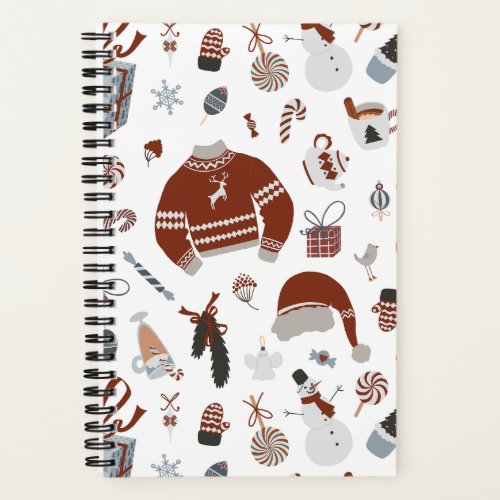 Retro Christmas Sweater Pattern  Notebook